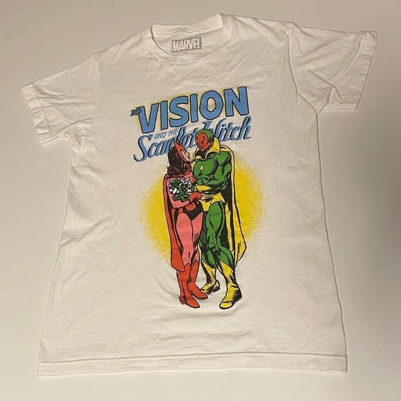 Vision and the Scarlet Witch White t shirt Small Marvel - Picture 1 of 8